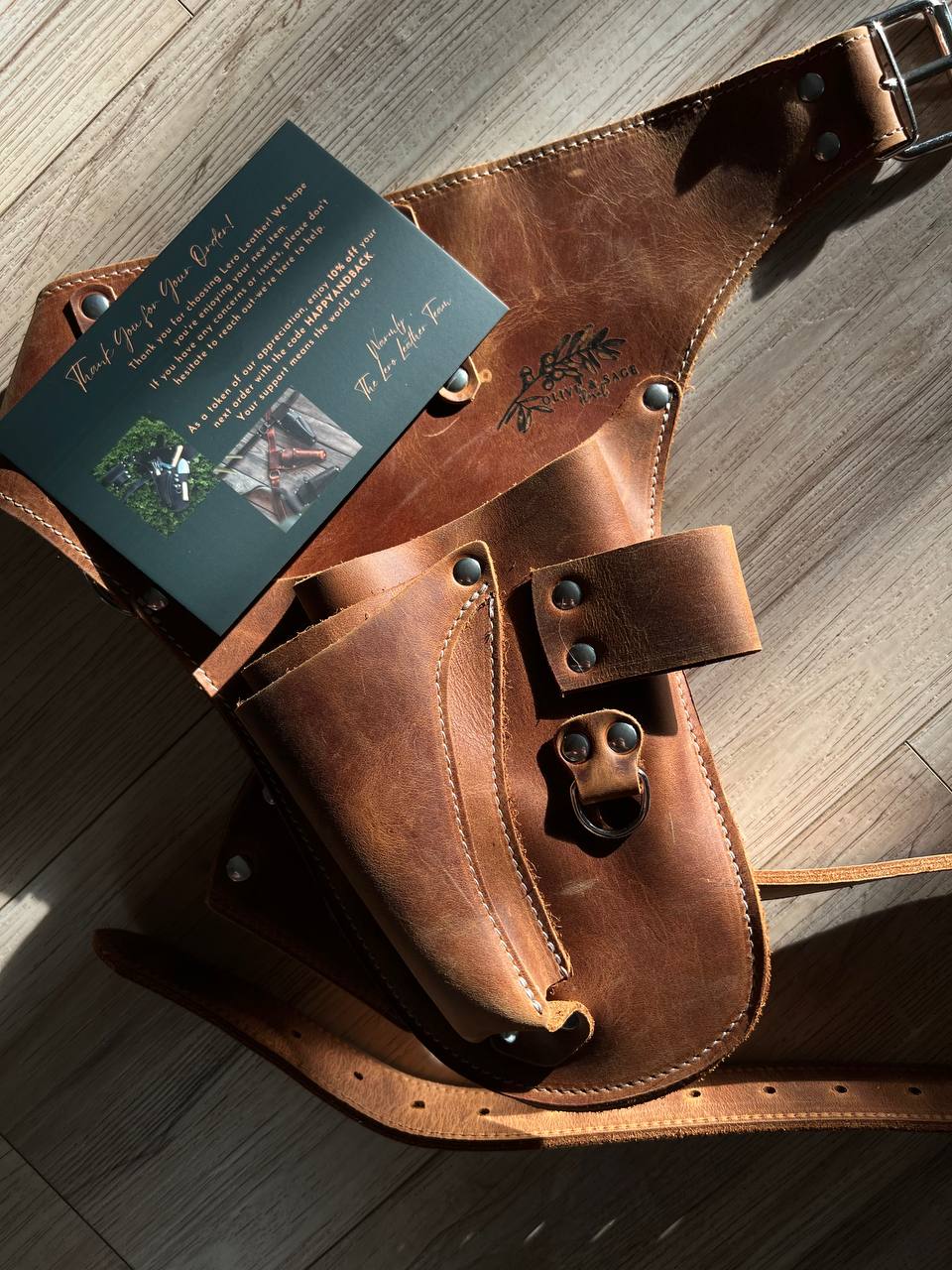 Leather garden Tool Belt. Florist tool holder.