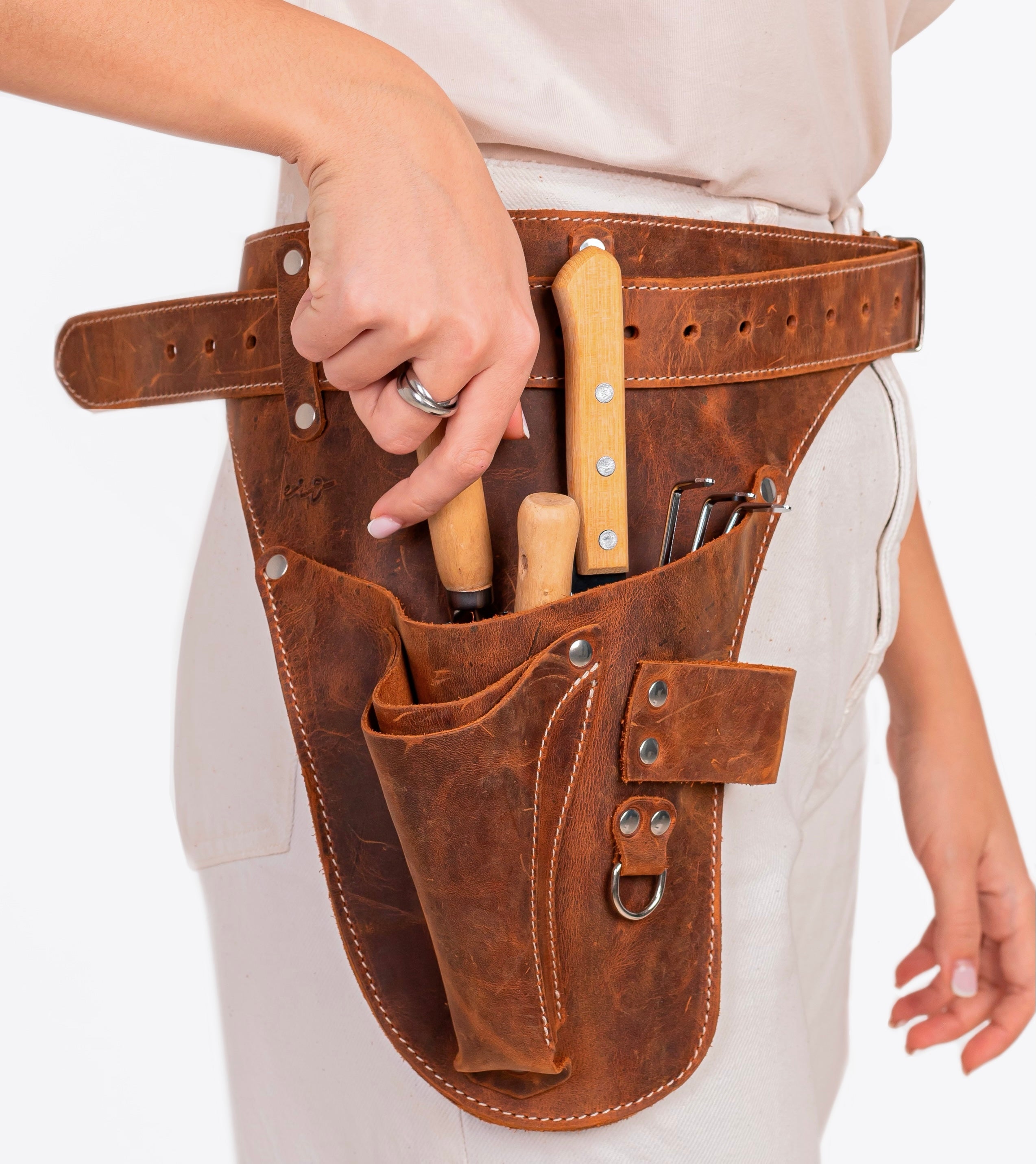 Leather garden Tool Belt. Florist tool holder.